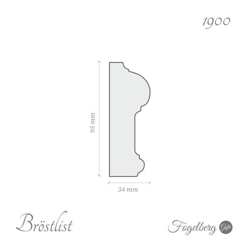 Bröstlist tredelad sockel Fogelberg