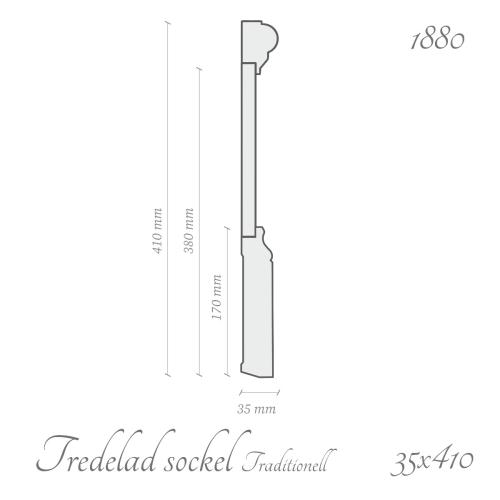 Tredelad sockel Traditionell