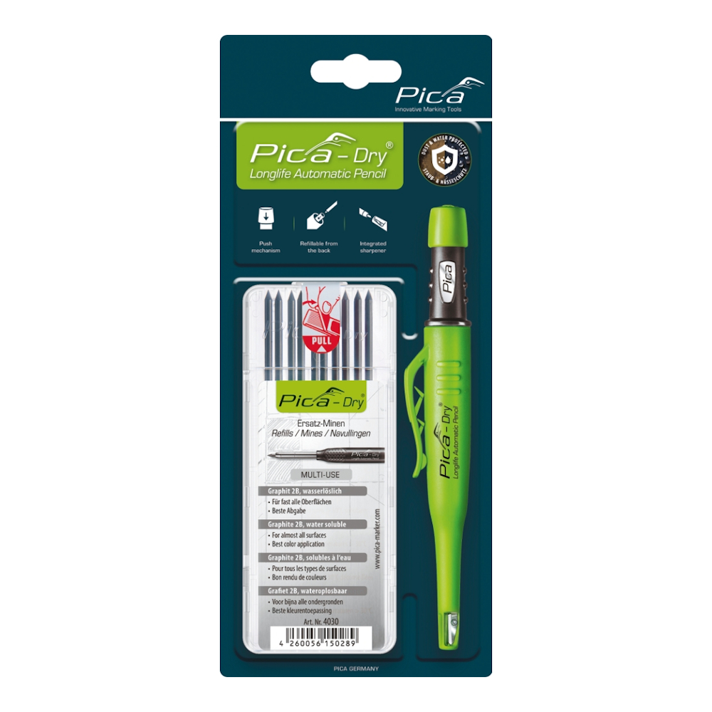 Dybhulsmarkør Dry+Graphite Med Stift 4030 Pica