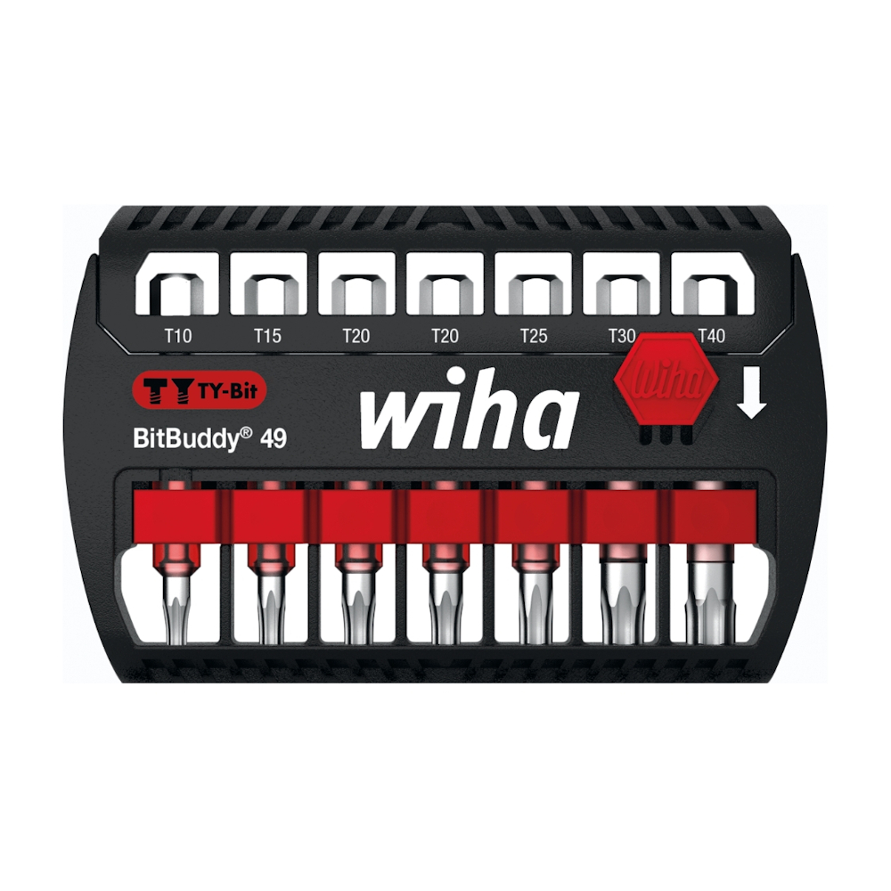 Bitsæt Bitbuddy TY-Bits T10-T40 49mm Wiha