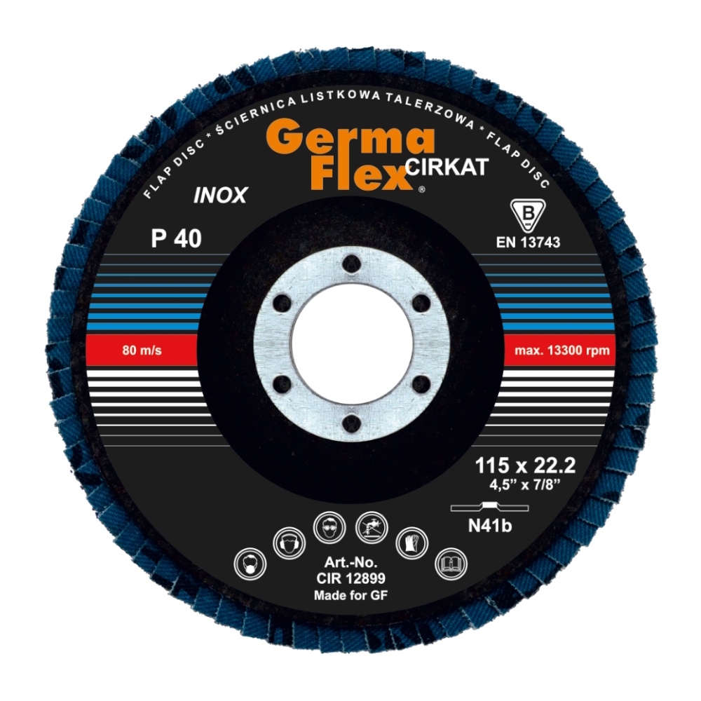 Lamskive Cirkat N41B 115x22,2mm Kornstørrelse-40 Germaflex