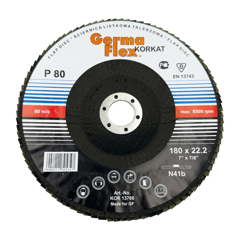 Lamskive Cirkat N41B 180x22,2 mm Kornstørrelse-80 Germaflex