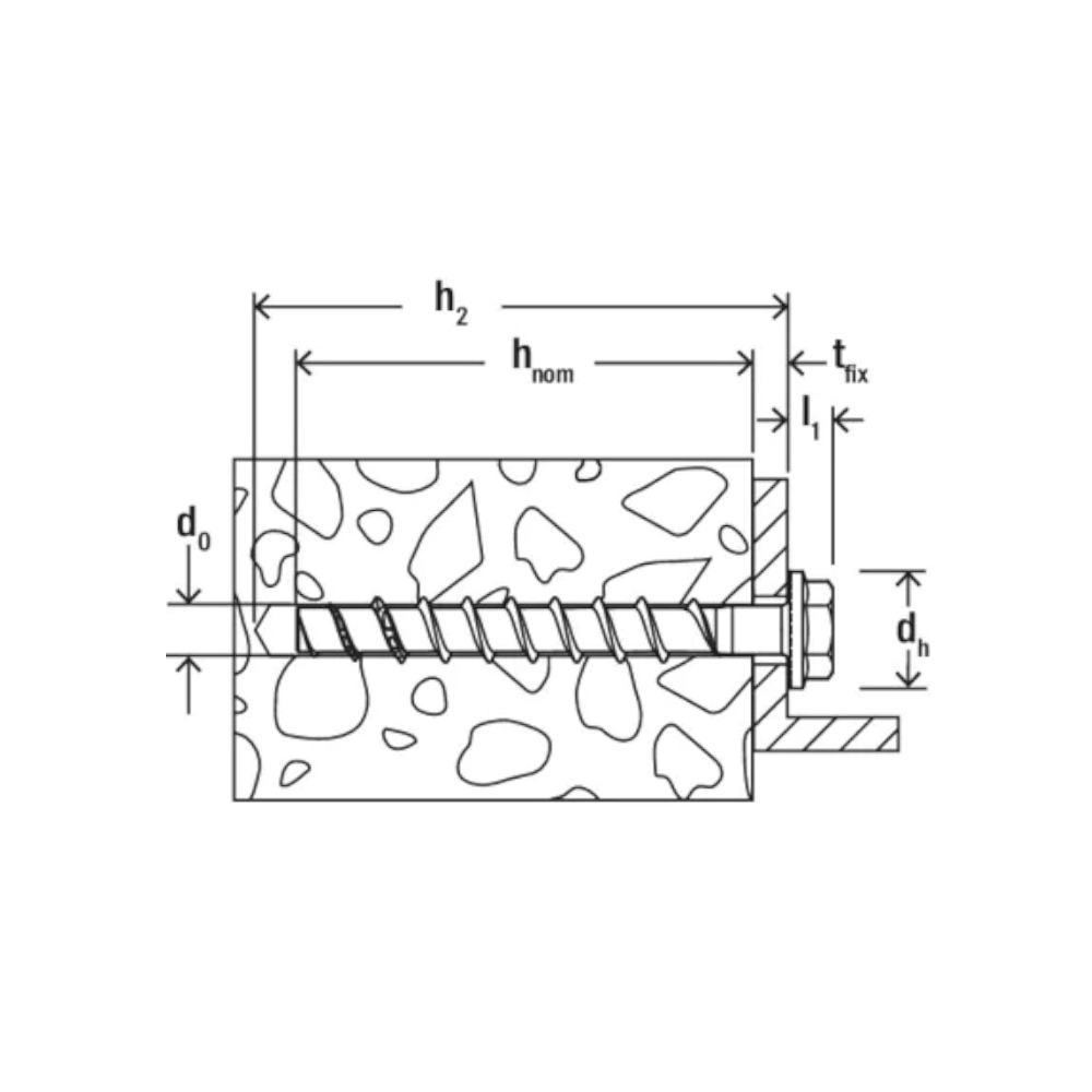 Betonskrue Ultracut FBS II CP US TX40 8x55mm 50stk Fischer