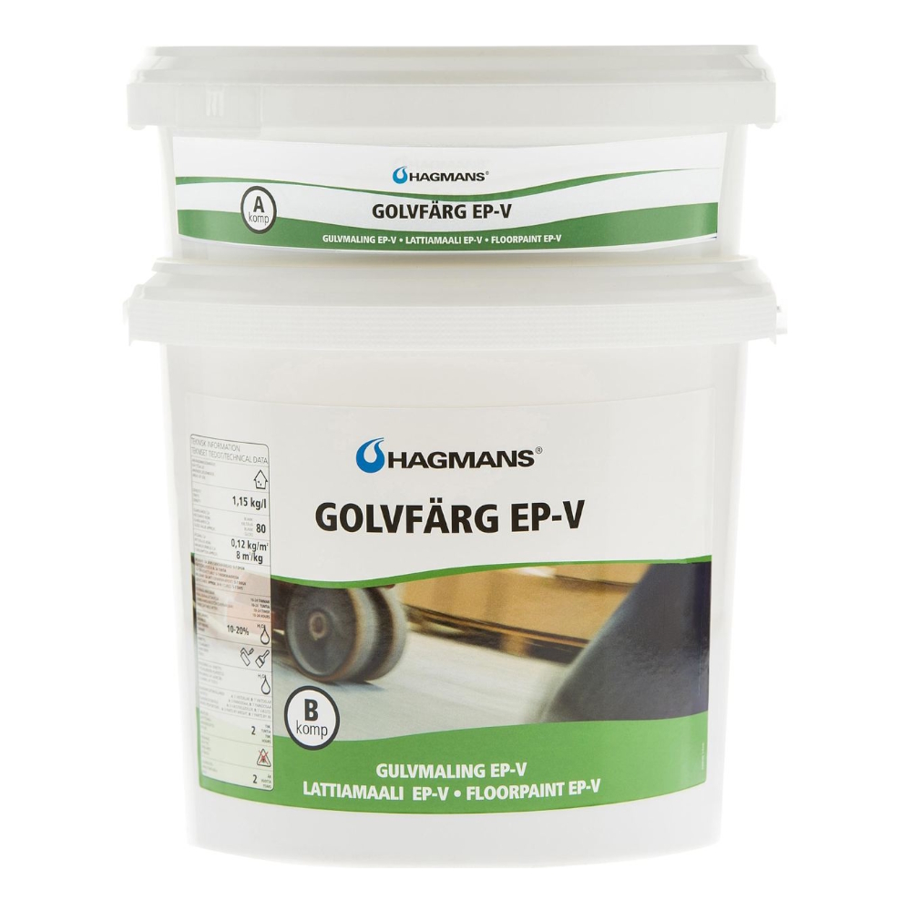 To-Komponent Gulvmaling EP-V 4kg 5000 Hvid Hagmans