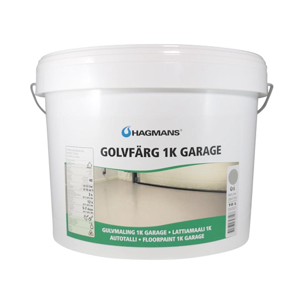 Gulvmaling 1K Garage 10 Liter Grå Hagmans