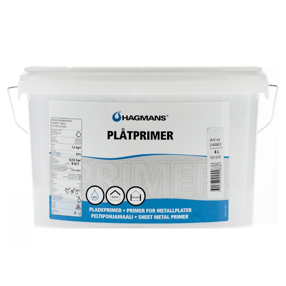 Rustbeskyttelse Plademetal Pladegrunder 4 Liter Lysegrå Hagmans