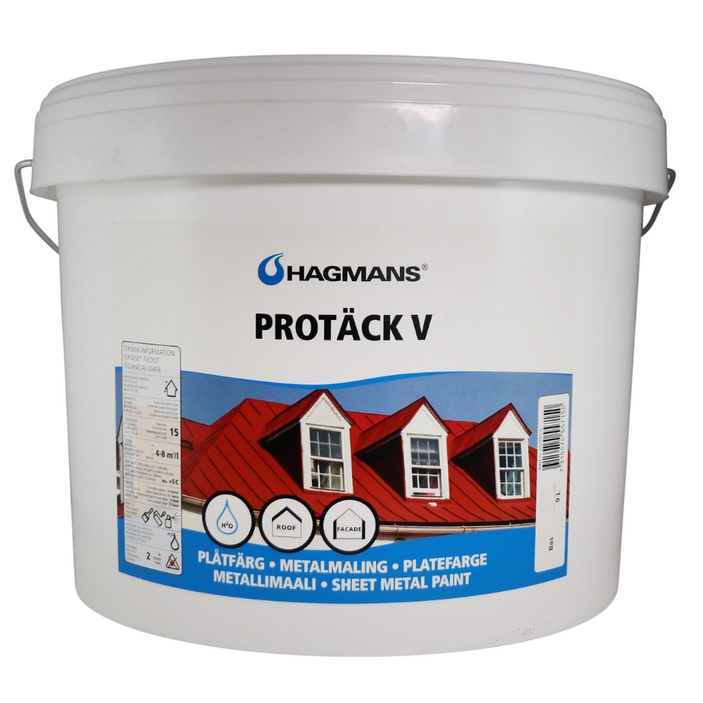 Plademetalmaling Protäck V Bas C 9 Liter Hagmans