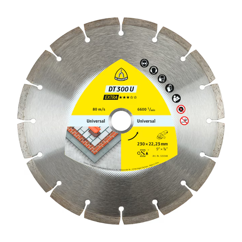 Diamantskæreskive DT300U Extra 16 Segmenter Of 7mm 230x2,3x22,23mm Klingspor