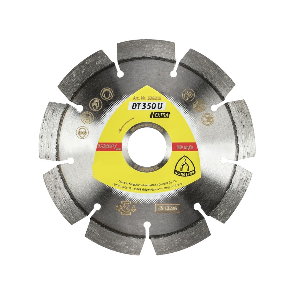 Diamantskæreskive DT350U Extra 8 Segmenter 10mm 115x2,4x22,23mm Klingspor
