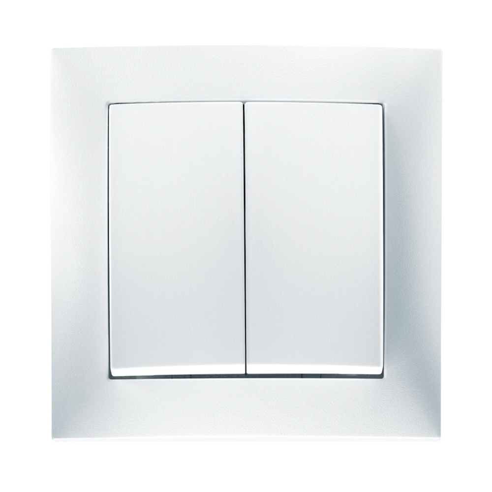 Afbryder Dobbelt Udløser Uden Klor S.1 80x80x44mm 10A 250V IP20 Hvid Hager
