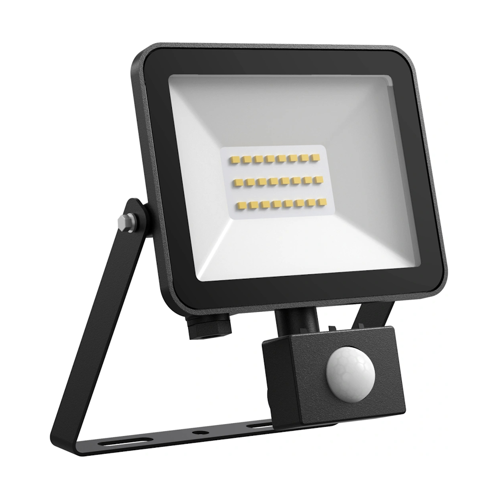 Fox Floodlight PIR 20W 220-240V 2330lm 4000K IP65 Sort Solar Netto