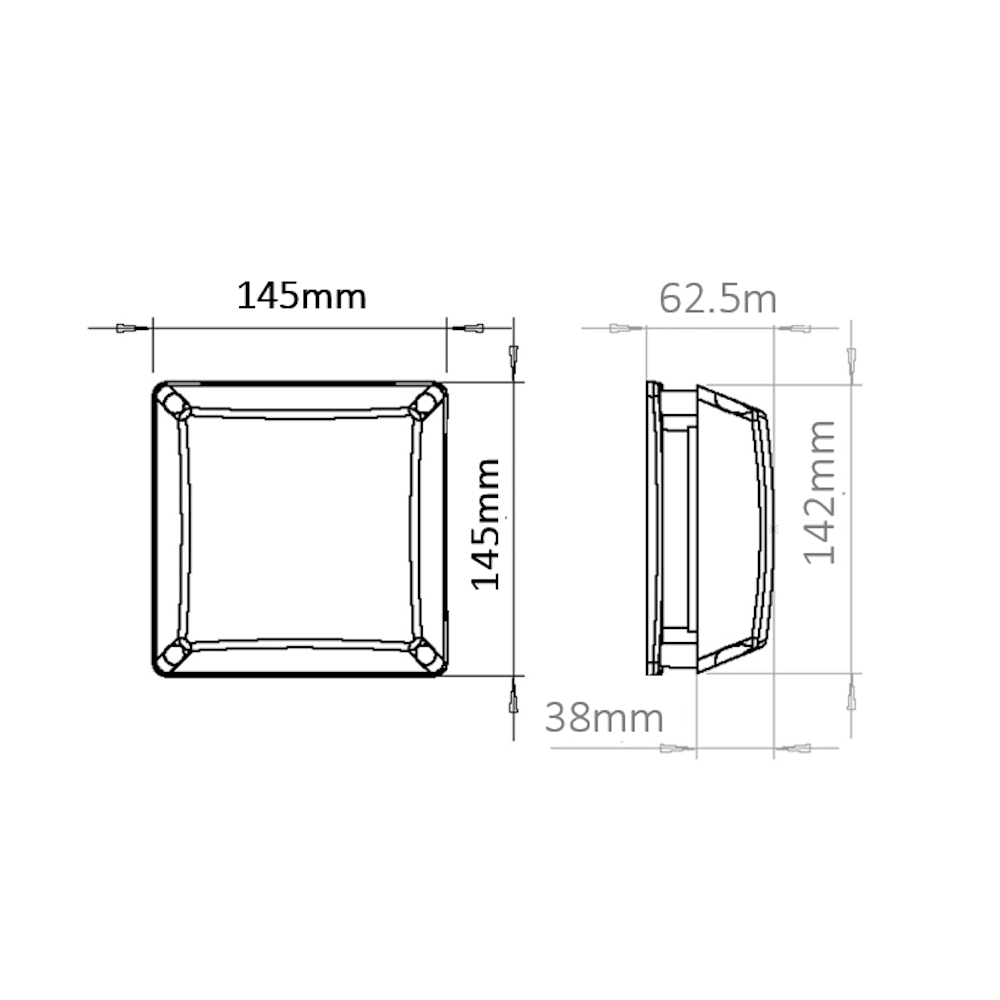 Luftindtag Tyfon 145x145mm Grå Fresh