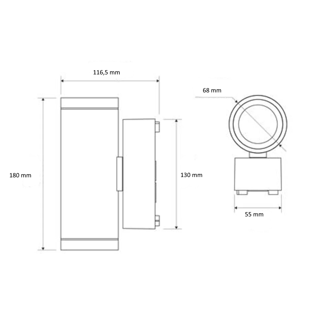 Væglampe Ivy Small LED II 830 8W 220-240V 470lm IP45/IP65 Grå Exaktor