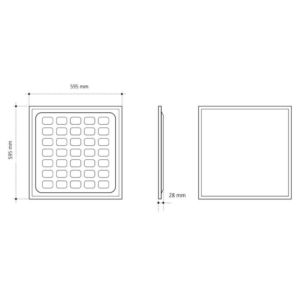Bora II Std LED Panel Dali 60x60cm 32W 230-240V 4400lm 4000K CRI80 UGR19 IP44/IP40 Solar Light