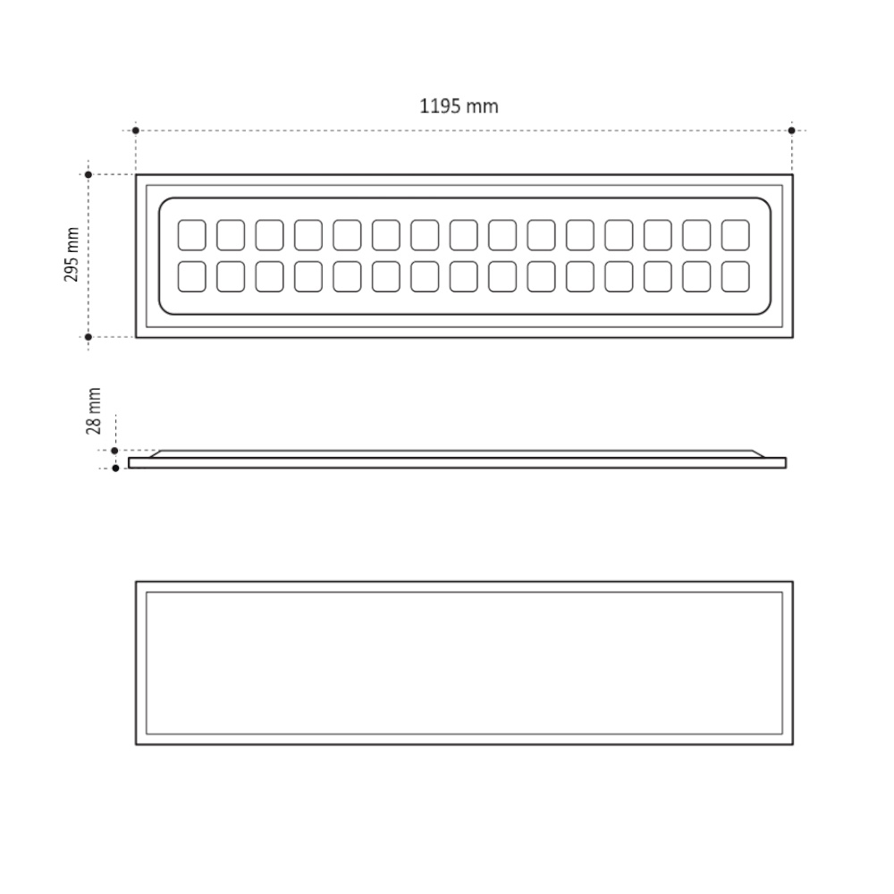 Bora II Pro LED Panel Dali 30x120cm 28W 230-240V 3600lm 3000K CRI90 UGR19 IP44/IP40 Solar Light