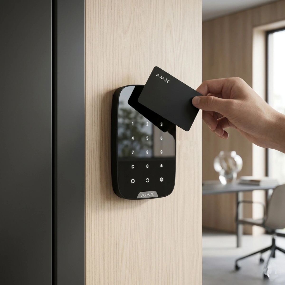 Ajax KeyPad Plus Trådløst Betjeningspanel med RFID – Sort