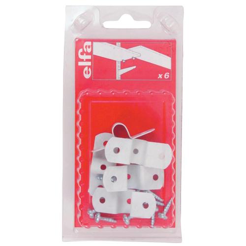 Fugebeslag Dobbeltsidet S2 Hvid 6stk Elfa