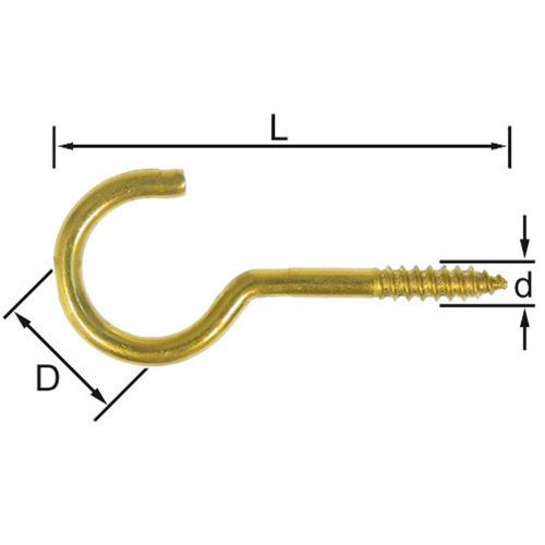 Skruvkrok Art11 Mässing 30mm 5st