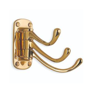 Drejelig Tredobbelt Krog 82mm Poleret Messingfinish Beslagboden B248