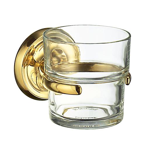 Tandbørsteholder I Klart Glas Villa Poleret Messing Smedbo V243