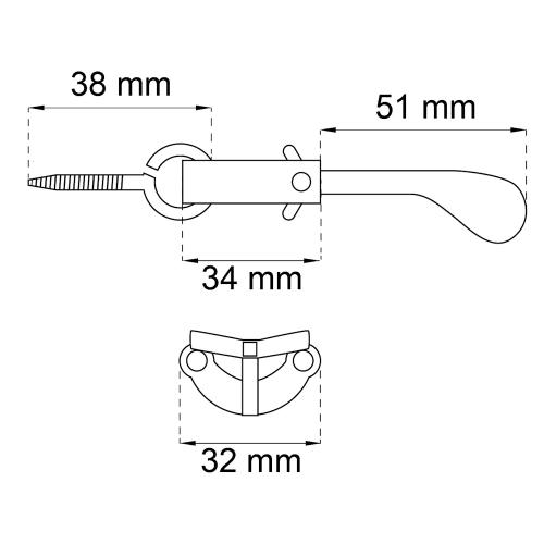 Vindueslås 380 Poleret Messing, 50stk, Habo 73486