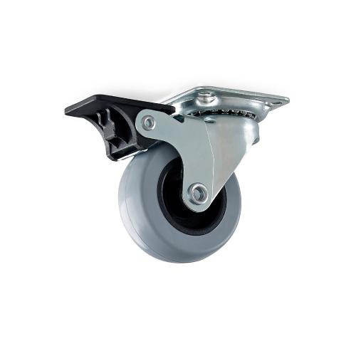 Länkhjul 4107 Med Broms, Galv, Habo 77990