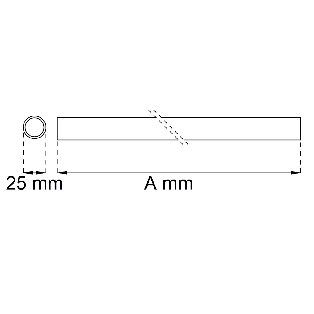 DP-Rör 2200 Krom, 25x1000mm, Habo 43968