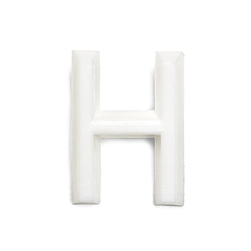 Bogstav H 1002 Hvid, 10stk, Habo 22855