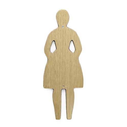 WC-Skylt 306 Dam, Matt Mässing, Habo 24877