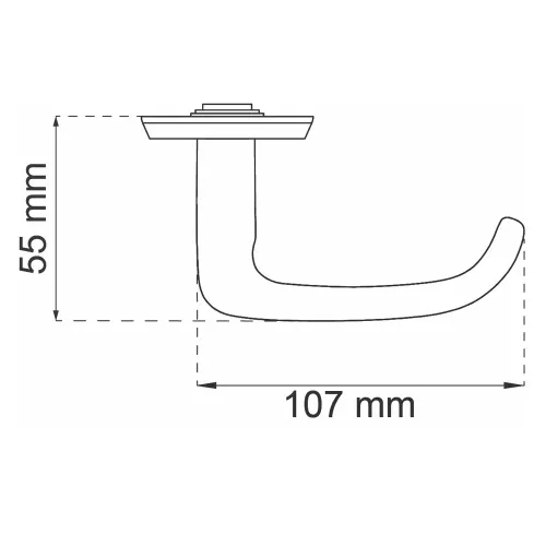 Udvendigt Dørgreb A640 Matkrom, Habo 90126