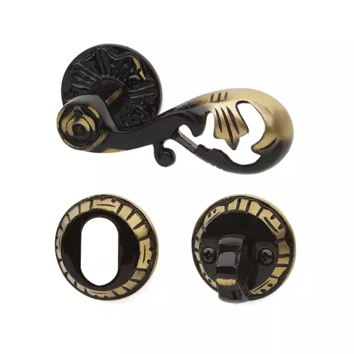 Fordørshåndtag A4472+1472-1473 Antik Messing, Habo 55517