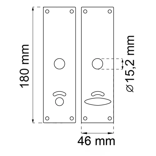 Langskilt-WC 65 Nikkel, Habo 3178