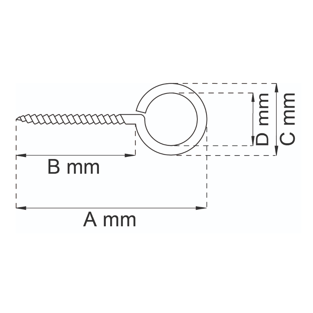 Screw Eyelet 1, 63mm Elzink, Habo 71308