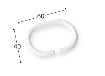 Badeforhængsring 824, Hvid, 12 stk, Habo 47969