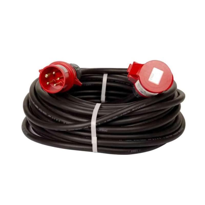 Forlængerledning 3-Faset 20m 5G6mm² 32A 400V IP44 Sort Gelia