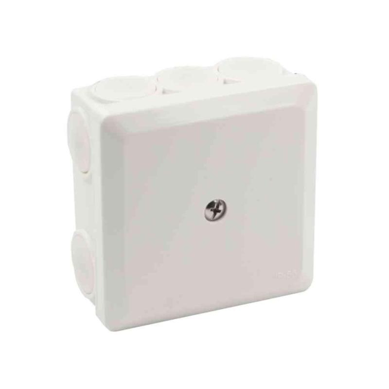Forgreningsboks Med 5 Terminaler 80x80x35mm Hvid Gelia