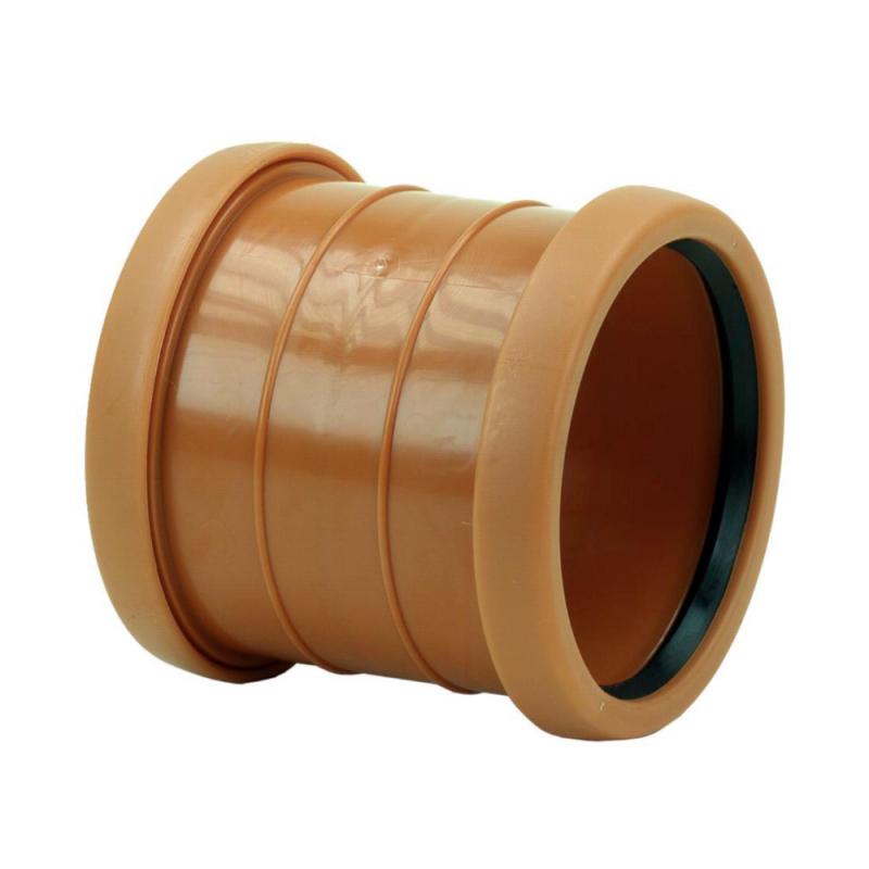 Jordbøjning Dobbeltmuffe 110mm Polypropylen Pipelife