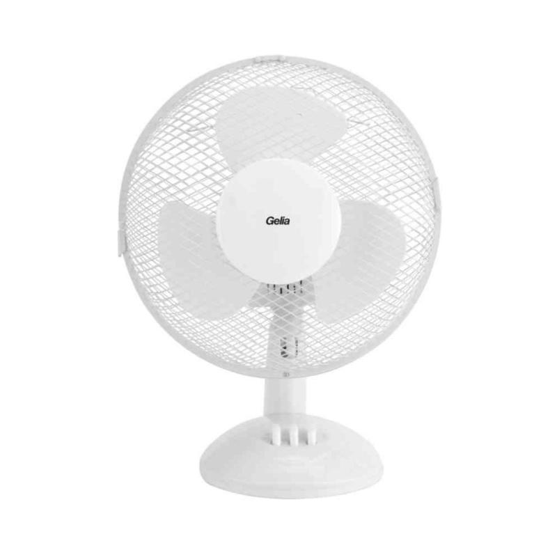 Gelia Bordsfläkt 9 tum / 230mm 30W Oscillerande – Vit