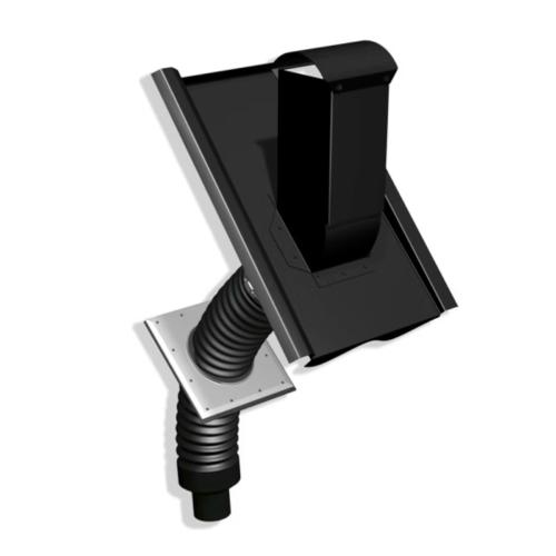 Avloppsluftare Plåt med Hatt 2-Kupig Svart, Benders 051220