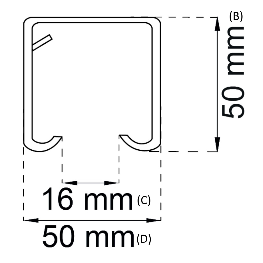 Sliding Gate Rail K150/300, 3619 Warm Floor 3000mm, Habo 68221