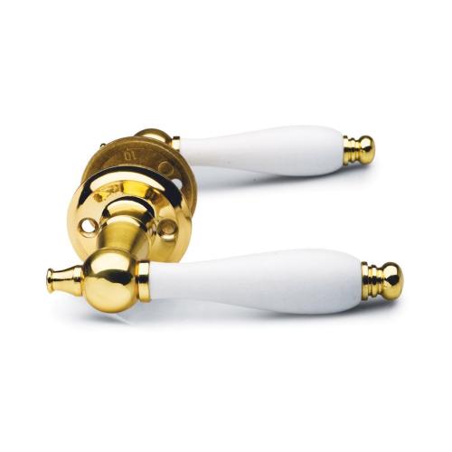 Dörrtrycke A686mp Blankpolerad Mässing/Vit Bårebo 744128