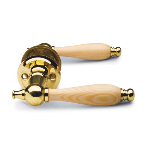 Dörrtrycke A686mp Blankpolerad Mässing/Furu Bårebo 744130