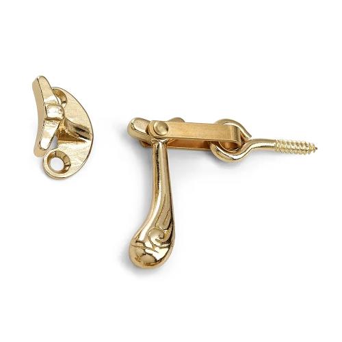 Vindueslås, Kortled 380 Poleret Messing, 50stk, Habo 10342