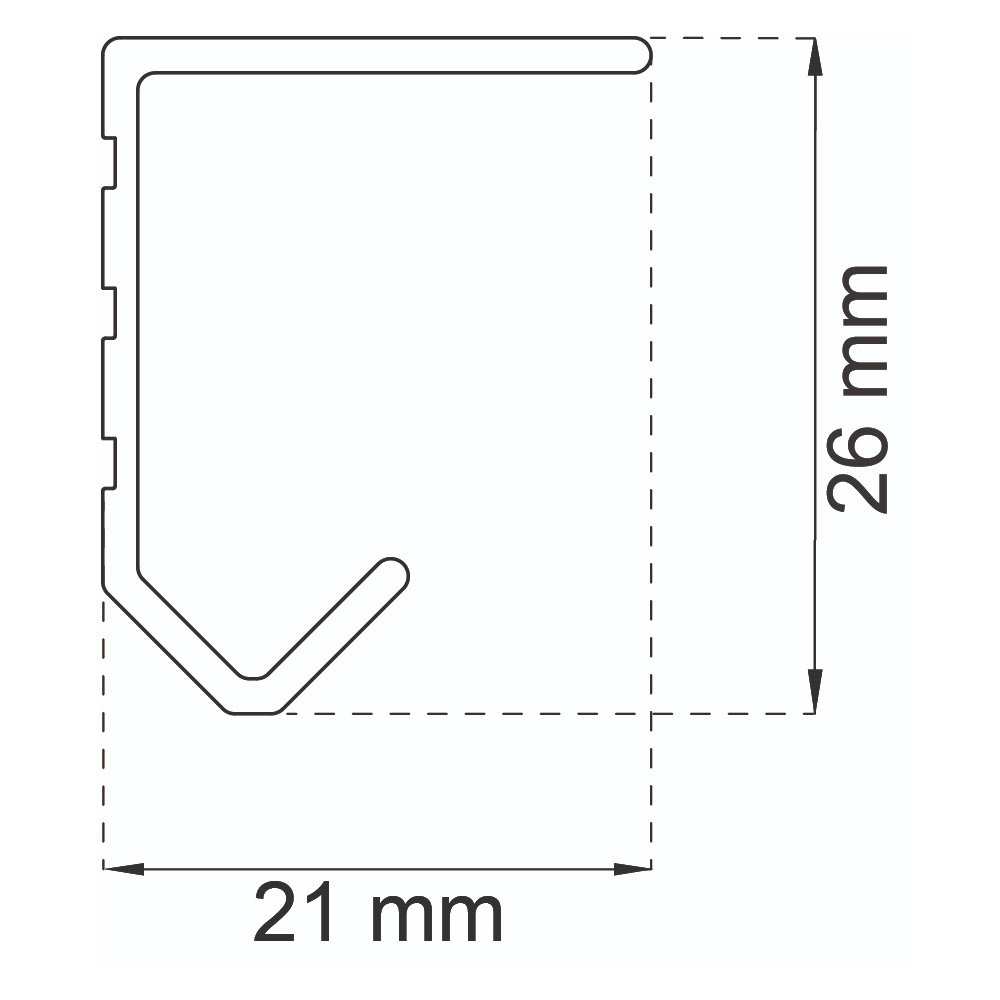 Sliding Door Rail K20/30, 3116 Elzink 2000mm, Habo 67637