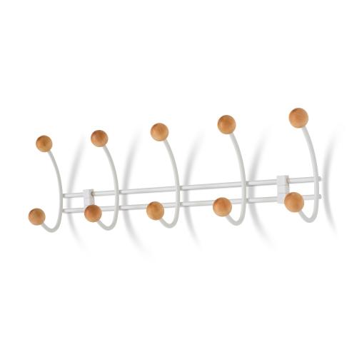 Knagerække 5-Kroge Bærfarvet Hvid Habo 30221