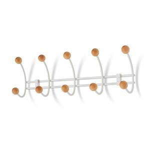 Knagerække 5-Kroge Bærfarvet Hvid Habo 30221