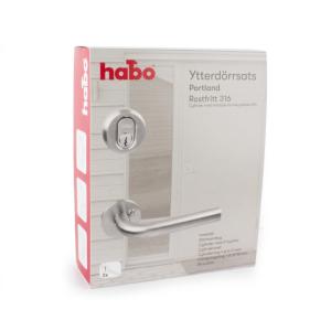 Udvendigt Dørsæt Uden Låsehus Portland Rustfrit Syrebestandigt Habo 31434