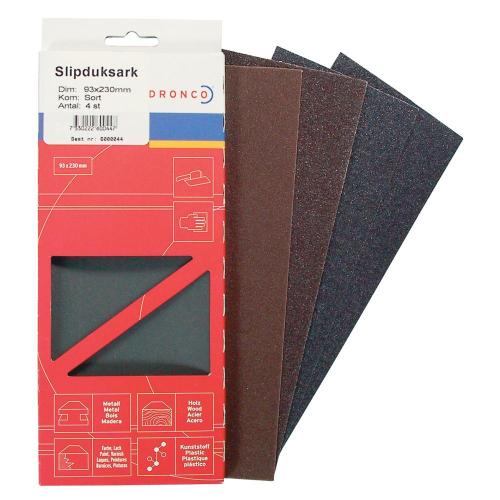 Slipduk 93x230mm Sort 4st Dronco