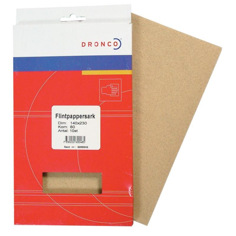 Sandpapir K60 140x230mm 10stk Dronco