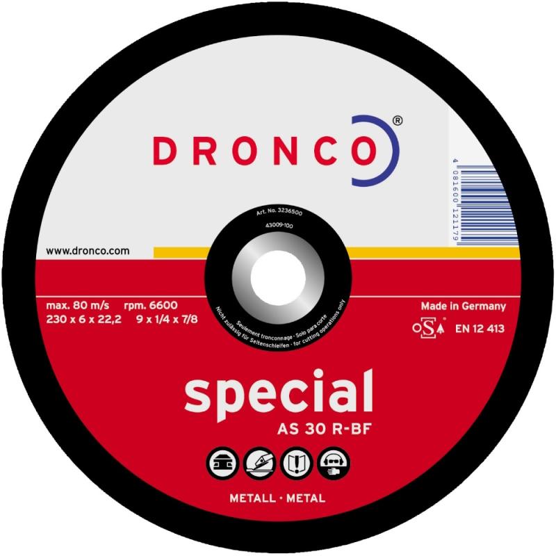 Navrondell Met AS30R, 230x6x22,2mm, 10stk, Dronco